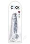 King Cock Clear Dildo With Balls 8in - Clear